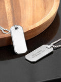 Treat Republic Mens Silver Tone Personalised Metallic Dog Tag Necklace