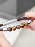 Treat Republic Mens Personalised Woven Tiger's Eye Print Bracelet