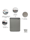 Brabantia Mineral Concrete Grey Bo Touch Bin 2 x 30L