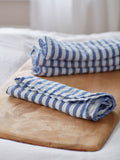 Secret Linen Store Cobalt Mid Stripe 100% Linen Napkins