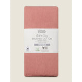 George Home Pink Brushed Cotton Plain Fitted Sheet -King