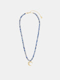 Accessorize Gold Tone 14ct Plated Bead Moon Pendant Necklace
