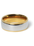 Silver Tone Stainless Steel Two Tone Band Ring