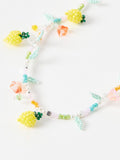 Oliver Bonas Yellow Callie Fruit & Flower Beaded Collar Necklace