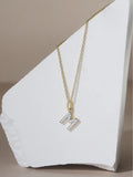 The Diamond Store White Love Letter Initial 0.10ct Lab Diamond Necklace in 18K Gold Vermeil