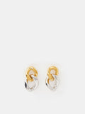 Accessorize Gold Stainless Steel Mixed Metal Chain Drop Earrings