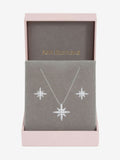 Jon Richard Metallic Rhodium Plated and Pave Star Set Gift Box
