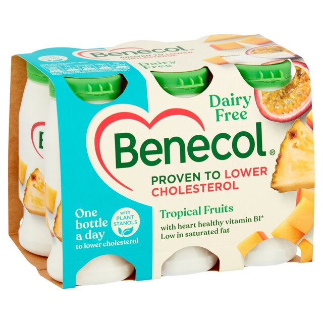 Benecol Cholesterol Lowering Yoghurt Drink Dairy Free Tropical   6 x 67.5g - McGrocer