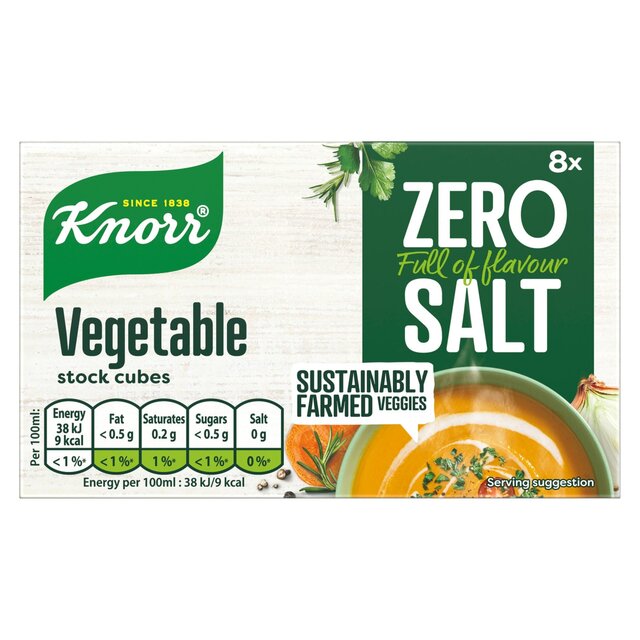 Knorr 8 Vegetable Zero Salt Stock Cubes   72g - McGrocer