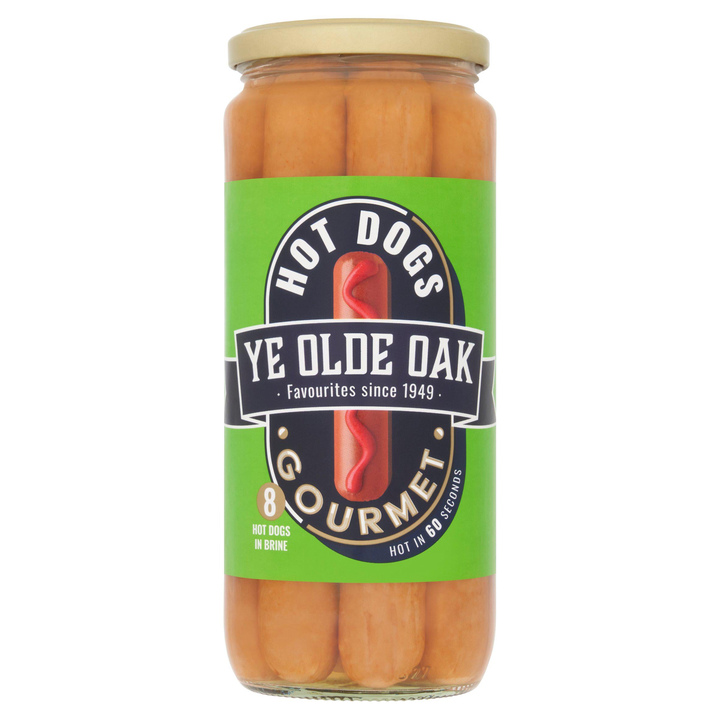 Ye Olde Oak US Style Hot Dogs Jar x8 525g (360g*) Hot meat & meals Sainsburys   
