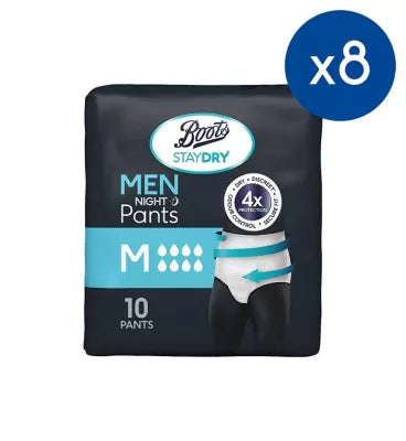 Staydry Men Night Pants Medium - 80 Pants (8 Pack Bundle) - McGrocer