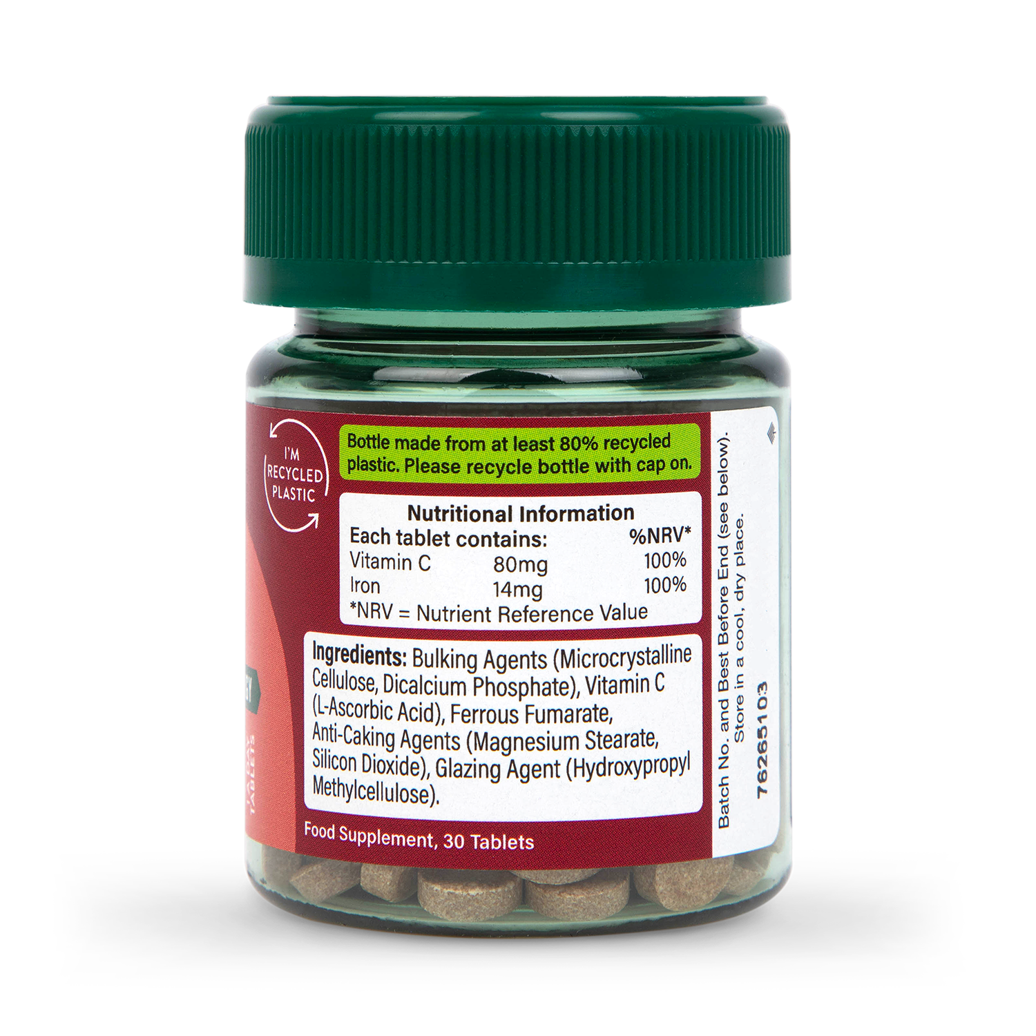 Holland & Barrett Iron & Vitamin C 14mg 30 Tablets - 999031