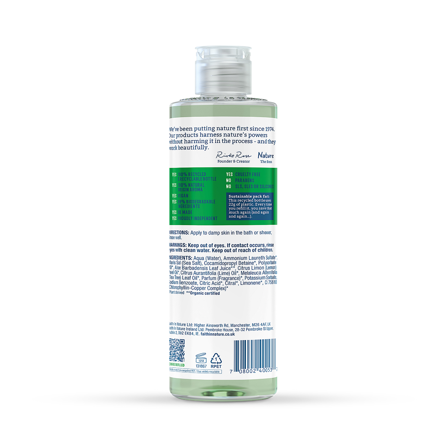 Faith in Nature Fragrance Free Body Wash 5L - McGrocer