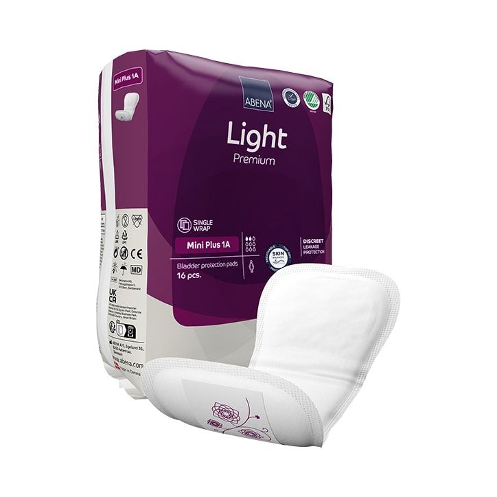Abena Light Mini Plus 1A, 200ml Absorbency, 16 Incontinence Pads - McGrocer