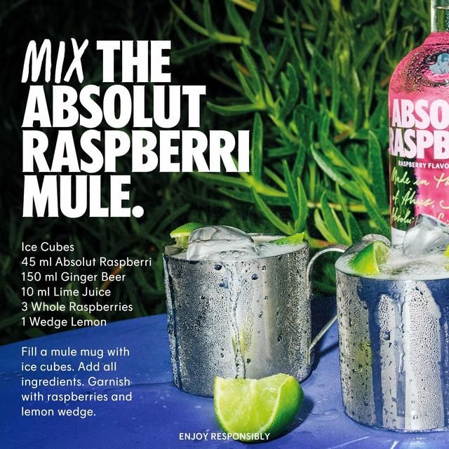 Absolut Raspberri Raspberry Flavoured Swedish Vodka   70cl - McGrocer