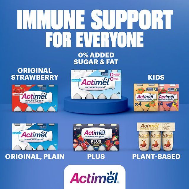 Actimel Plus 100% Vitamin D Cherry & Elderberry Immunity Yoghurt   8 x 100g - McGrocer