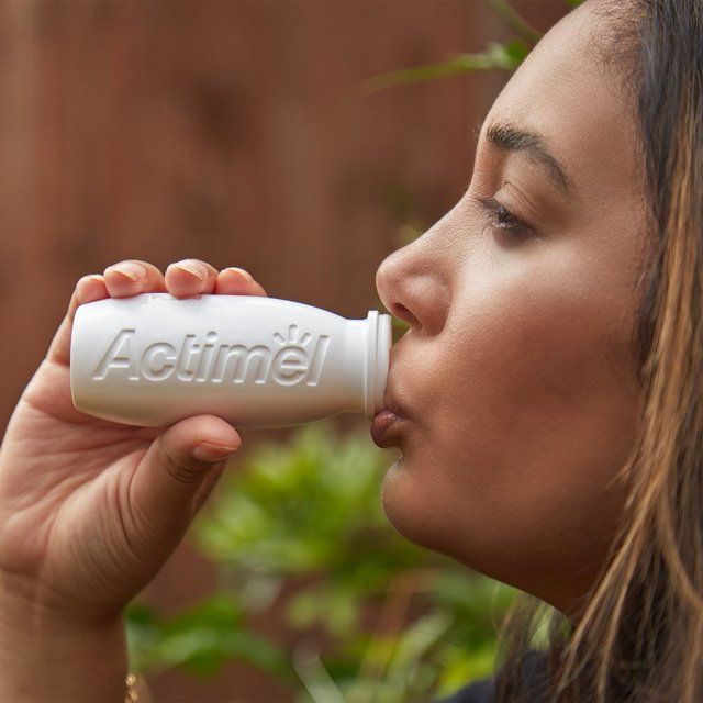 Actimel Plus 100% Vitamin D Strawberry & Pomegranate Immunity Yoghurt   8 x 100g - McGrocer