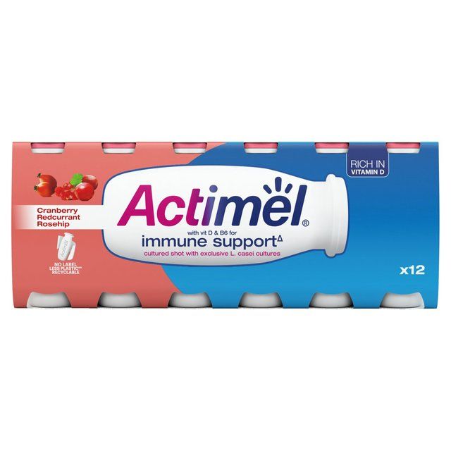 Actimel Supermix Cranberry Redcurrant Rosehip Yogurt Drinks   12 x 100g - McGrocer