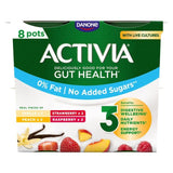 Activia Strawberry Vanilla Peach & Raspberry No Added Sugar Fat Free   8 x 115g - McGrocer