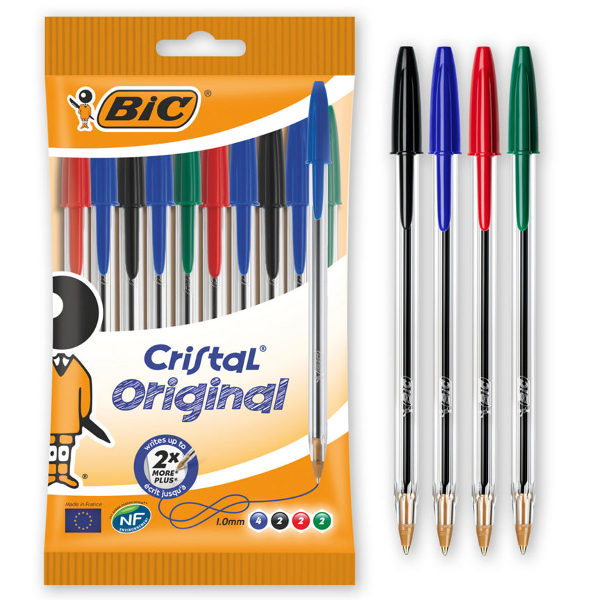 Bic Cristal Assorted Medium Ball Pens - McGrocer