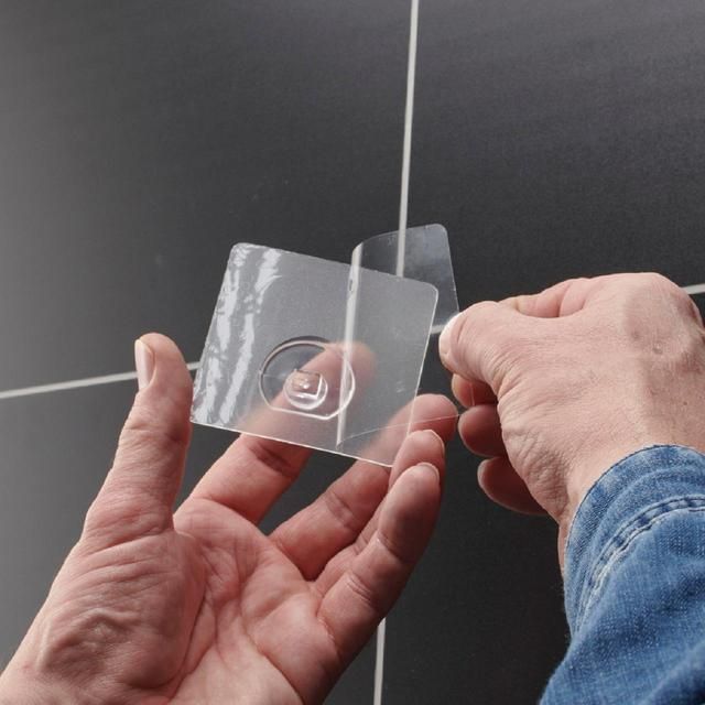 Addis Invisifix Bathroom Soap Dish Tray with Wall Mount Storage Clear - McGrocer