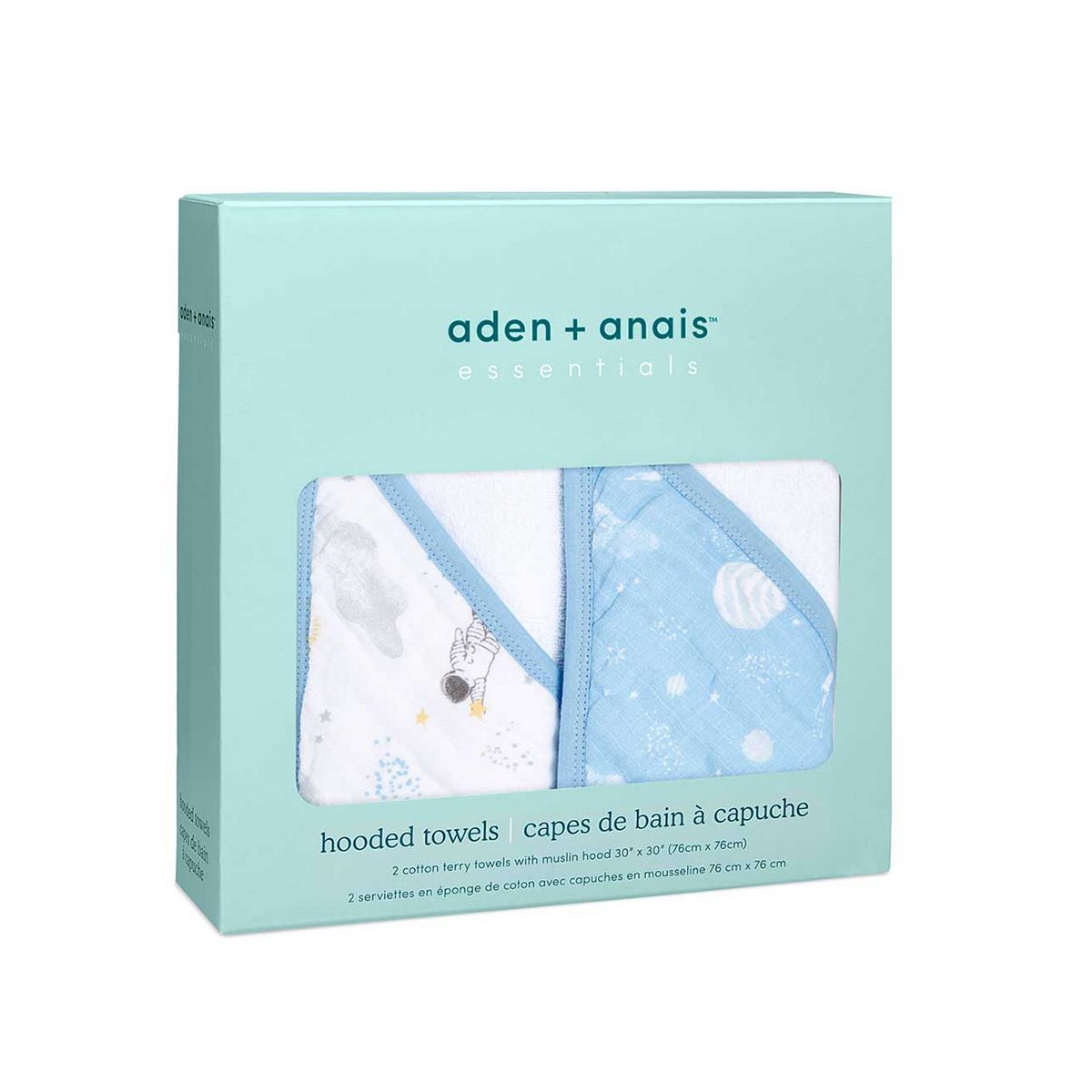 aden + anais™ Essentials 2 Pack Hooded Towel Space Explorers - McGrocer