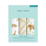 Aden+Anais essentials 3 pack cotton muslin washcloth set tanzania   3 per pack - McGrocer