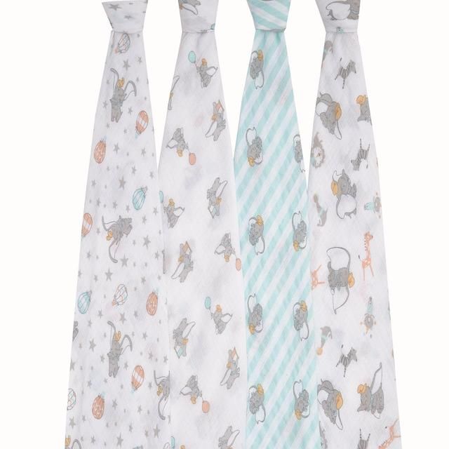 Aden + Anais Muslin Swaddle Blankets Dumbo   4 per pack - McGrocer