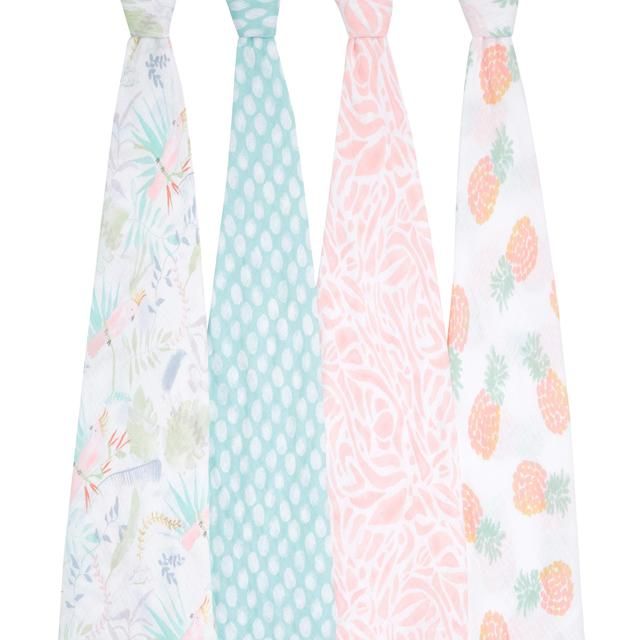 Aden + Anais Muslin Swaddle Blankets Tropicalia   4 per pack - McGrocer