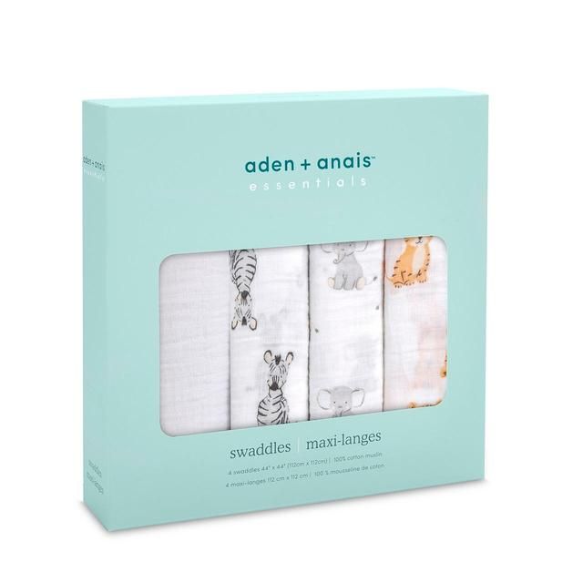 Aden + Anais Muslin Swaddles Safari Babes   4 per pack - McGrocer