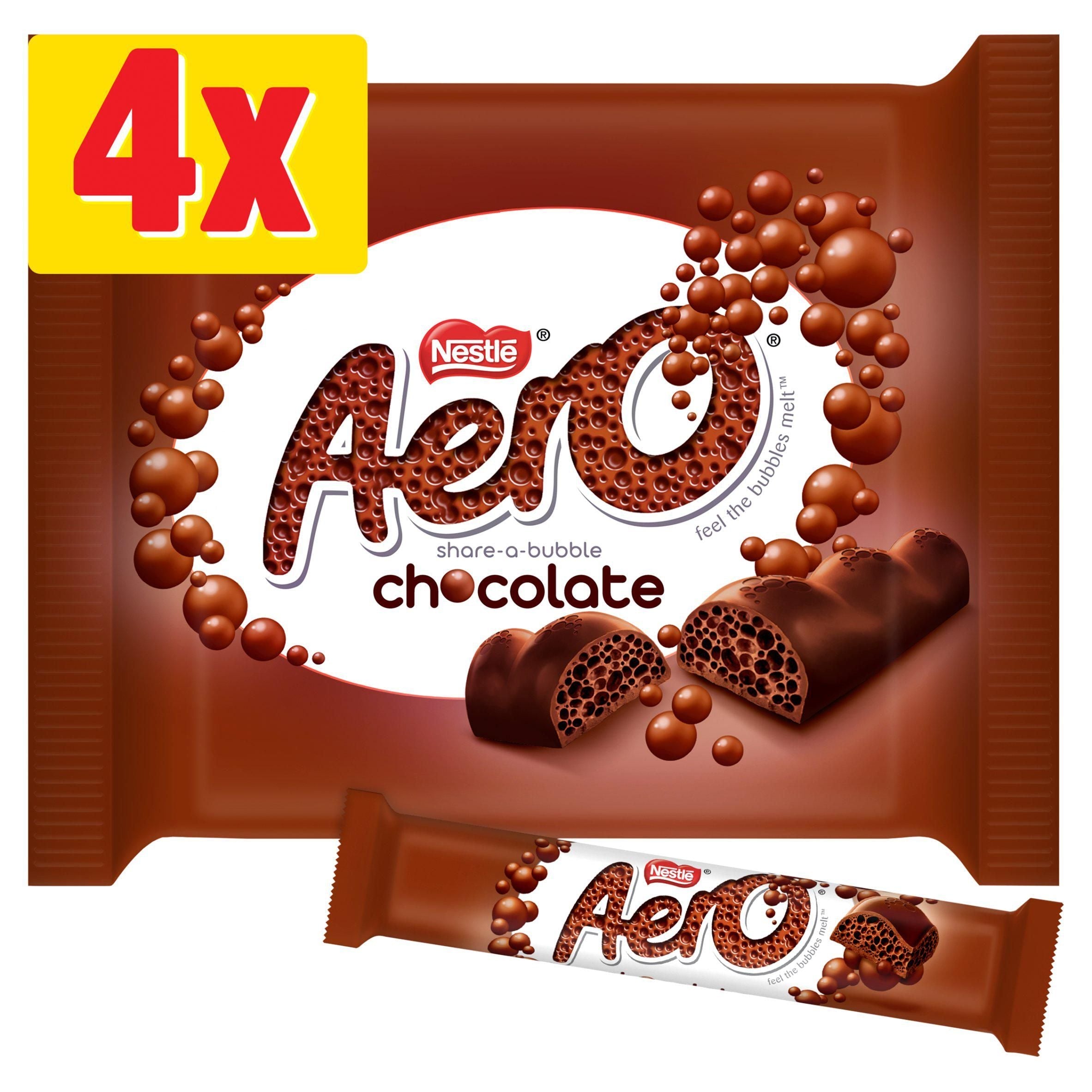 Aero Bubbly Milk Chocolate Bar Multipack x4 108g - McGrocer