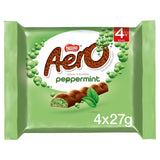 Aero Bubbly Peppermint Mint Chocolate Bar Multipack x4 108g - McGrocer
