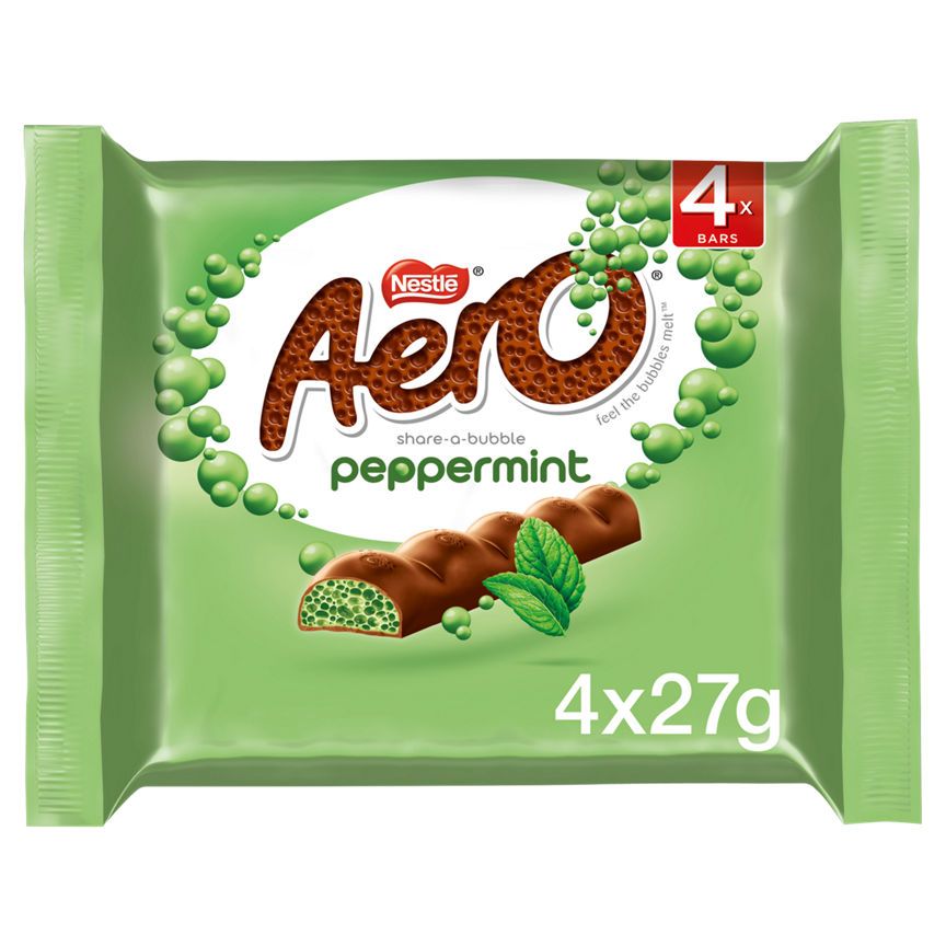 Aero Bubbly Peppermint Mint Chocolate Bars Multipack - McGrocer