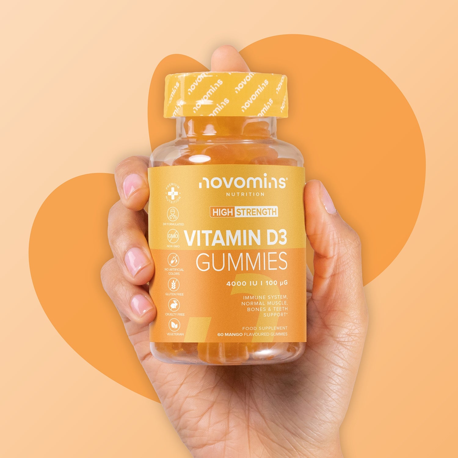 Novomins Vitamin D3 4000IU 60 Gummies - 998714