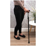 Aidapt Extendable Black Walking Cane with Strap - McGrocer