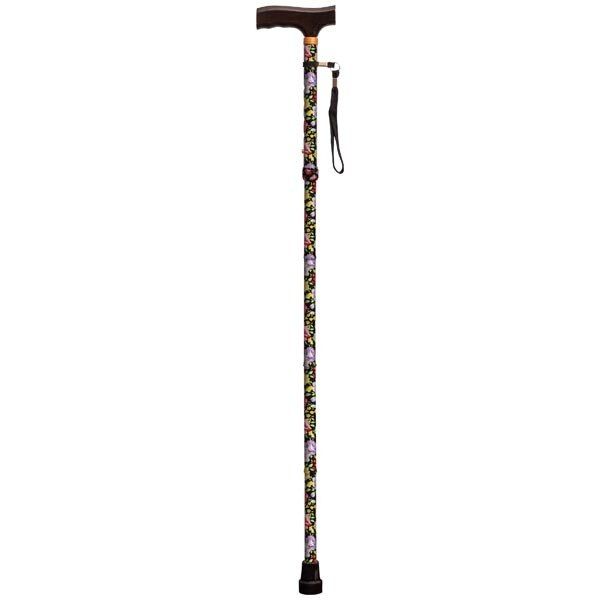 Aidapt Folding Walking Cane - Patterned Blue Floral - McGrocer