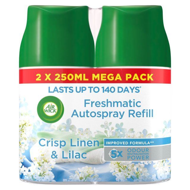 Airwick Crisp Linen & Lilac Freshmatic Twin Refill   2 x 250ml - McGrocer