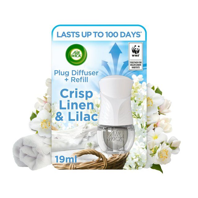 Airwick Crisp Linen & Lilac Plug In Gadget & Refill   19ml - McGrocer