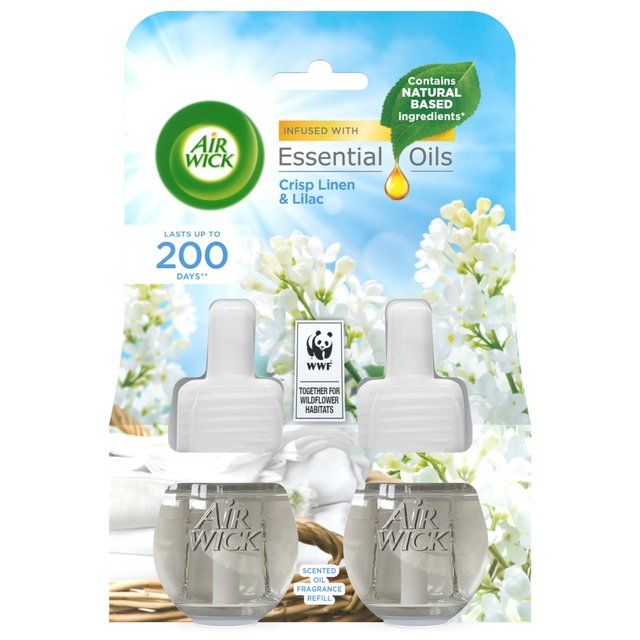 Airwick Crisp Linen & Lilac Plug In Twin Refill   2 x 19ml - McGrocer