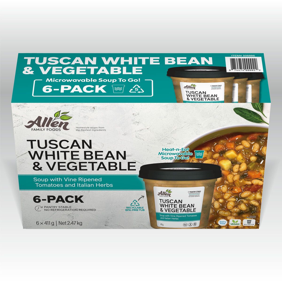 Allen Family Foods Tuscan White Bean Soup, 6 x 400g - McGrocer