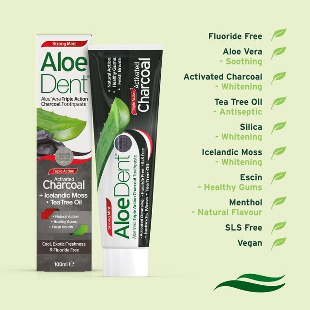 AloeDent Charcoal Toothpaste   100ml - McGrocer