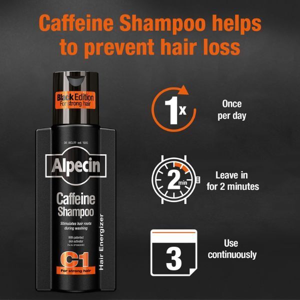 Alpecin Black Mens Shampoo and Caffeine Hair Booster Set - McGrocer