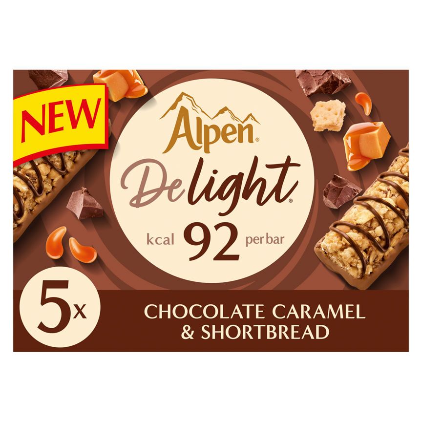 Alpen Delight 5 Chocolate Caramel & Shortbread Bars 120g - McGrocer