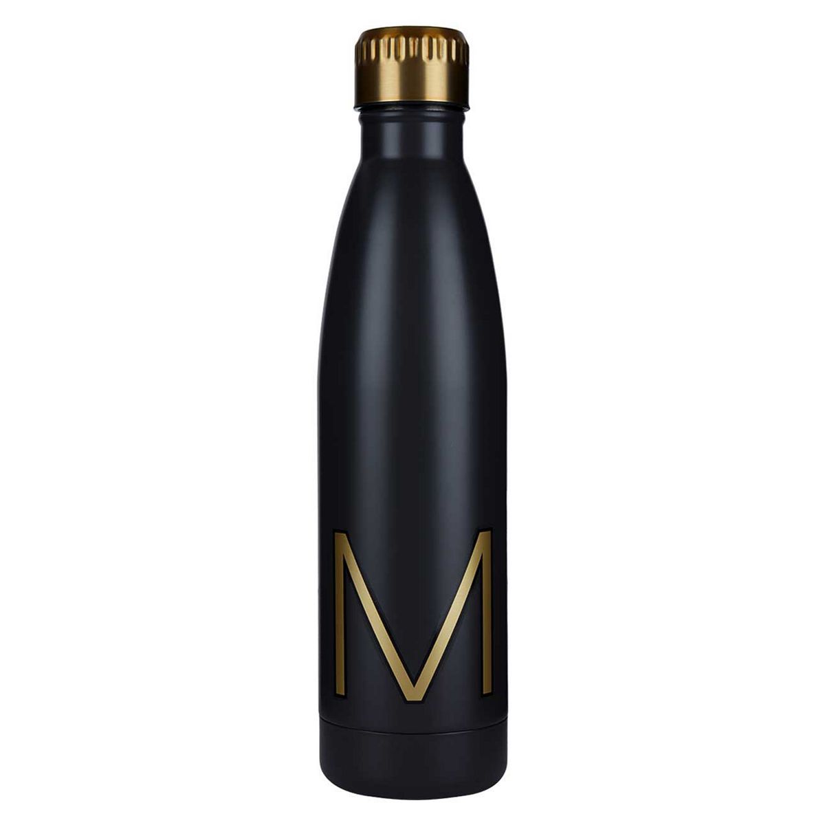 Alphabet Water Bottle Black Letter M - McGrocer