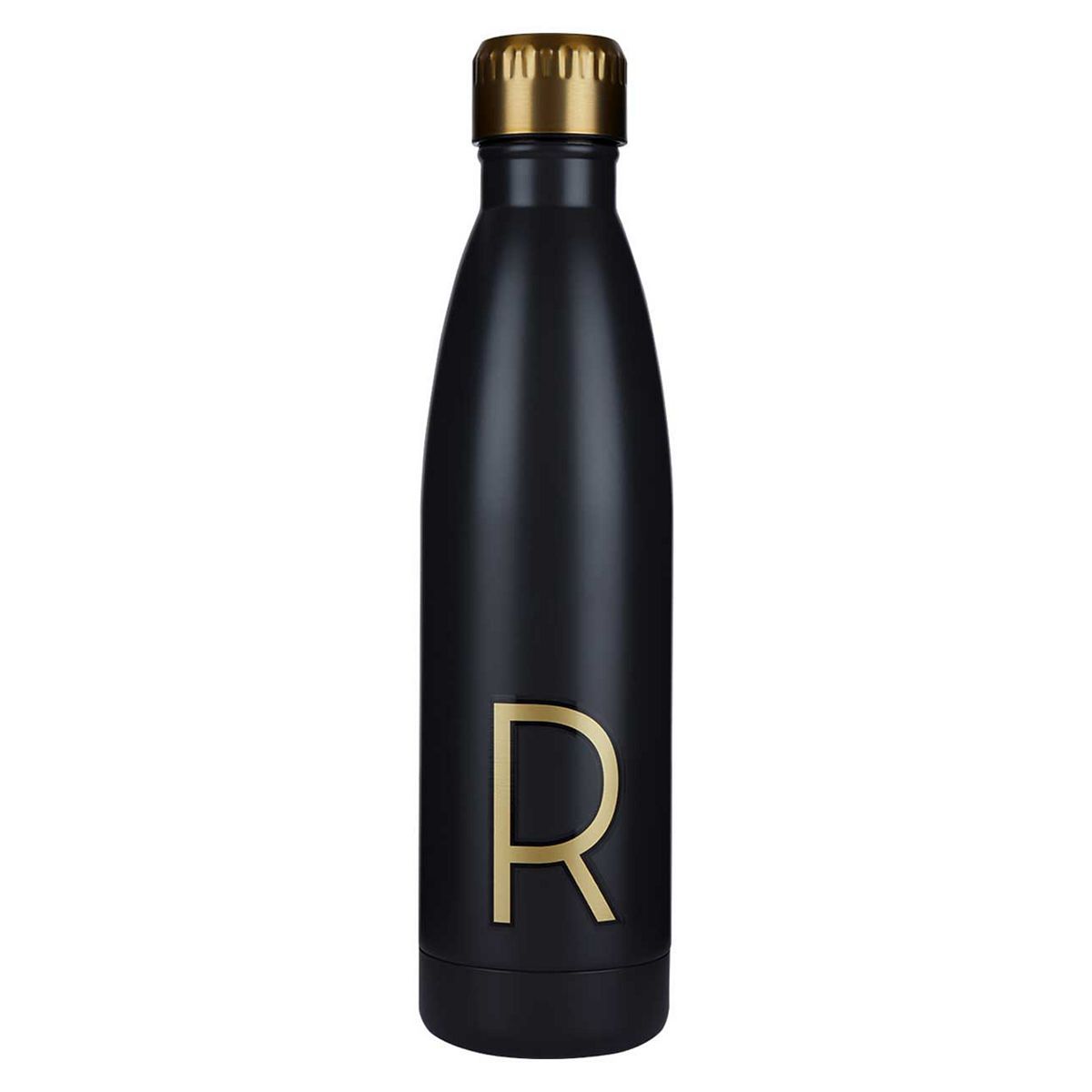 Alphabet Water Bottle Black Letter R - McGrocer