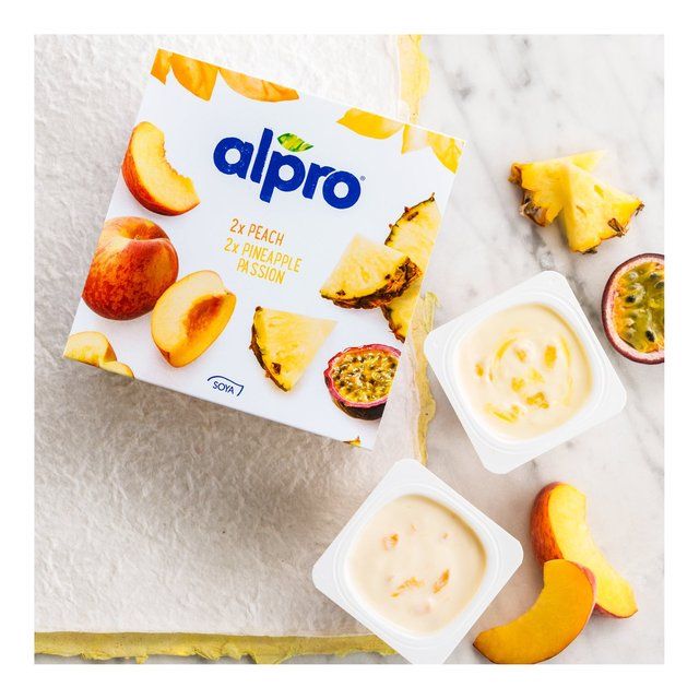 Alpro Peach & Pineapple-Passion fruit Yoghurt Alternative   4 x 125g - McGrocer
