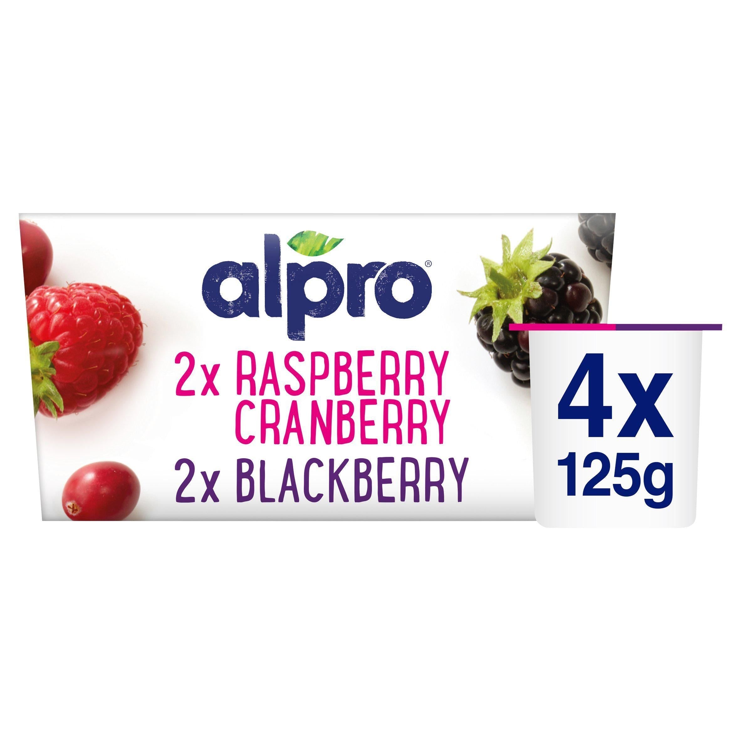 Alpro Raspberry Cranberry & Blackberry Yoghurt Alternative 4x125g - McGrocer