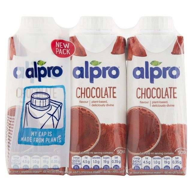 Alpro Soya Chocolate Long Life Drink   3 x 250ml - McGrocer
