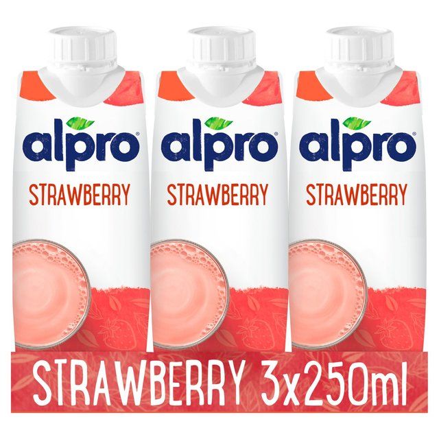 Alpro Soya Strawberry Long Life Drink   3 x 250ml - McGrocer