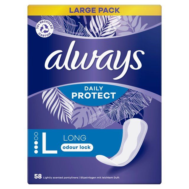 Always Dailies Extra Protect Panty Liners Large   58 per pack - McGrocer